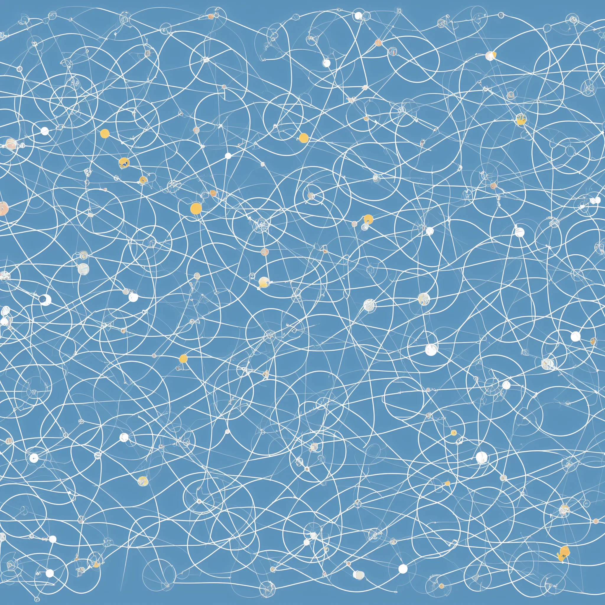 Conceptual network showing sensory signals converging and circulating through a cognitive learning loop